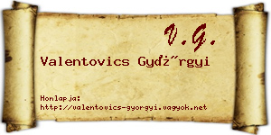 Valentovics Györgyi névjegykártya
